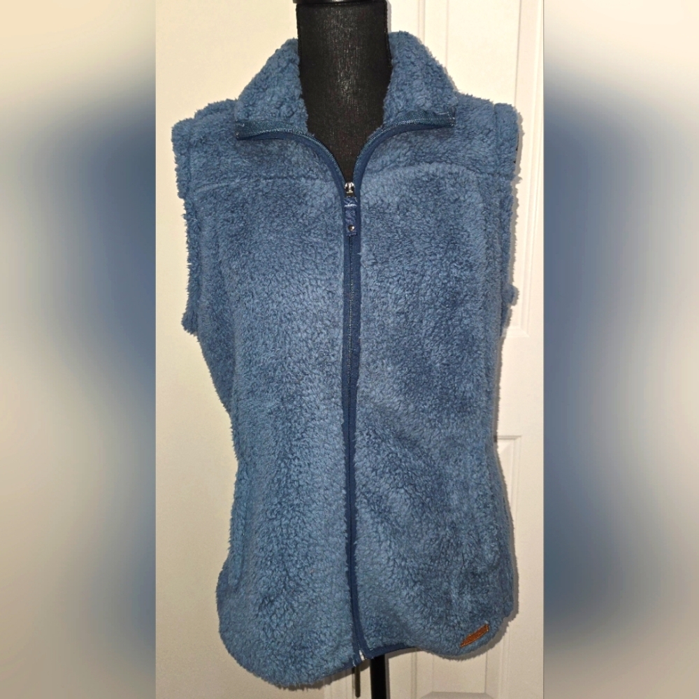 Free Country Women's Blue Fleece Zip-Up Vest